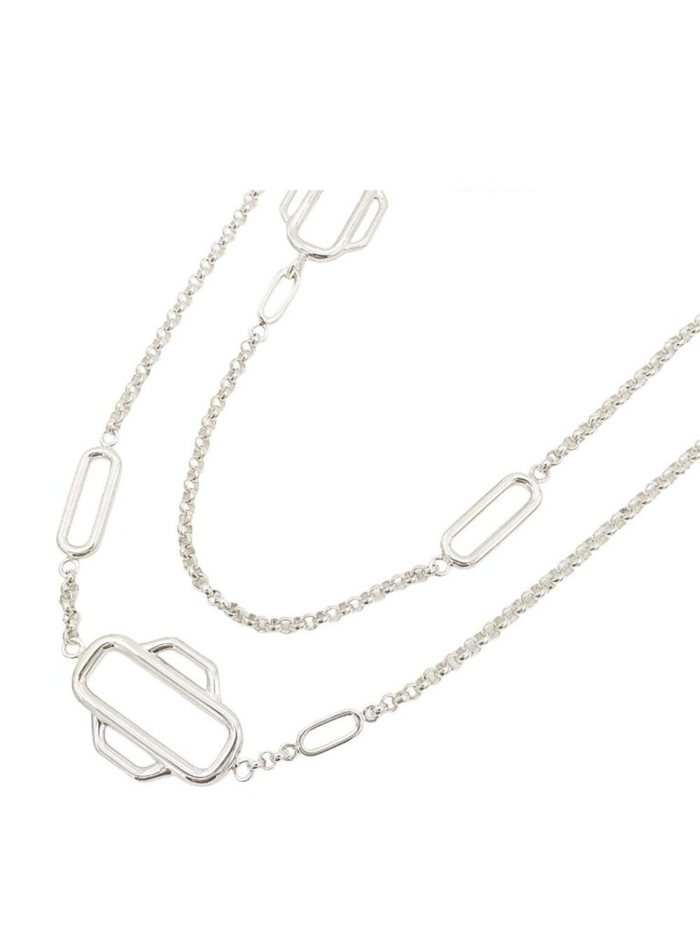 Hermes Atledge Necklace Long 925 Sterling Silver